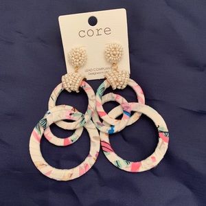 Multi Layered Flowered Hoop Fashion Earrings